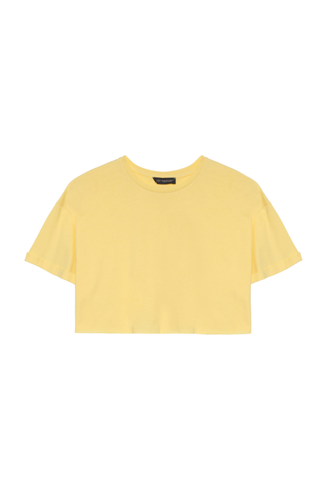 Crop  Basic Tişört Sarı