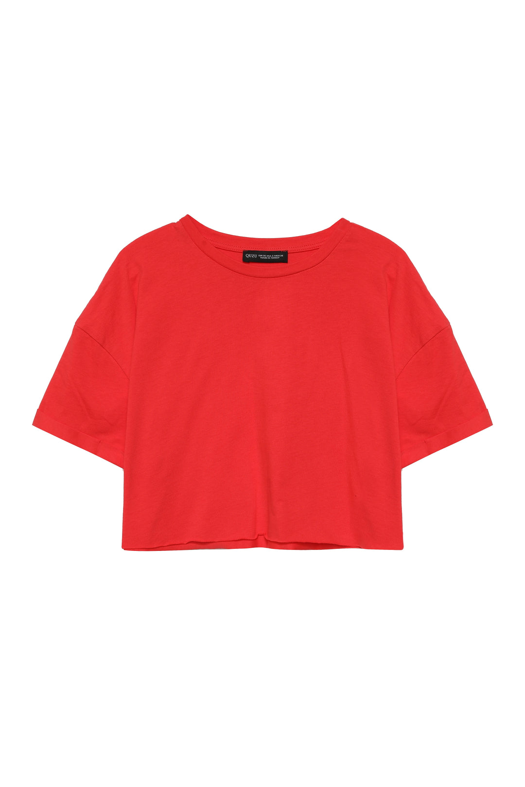 Crop  Basic Tişört Mercan