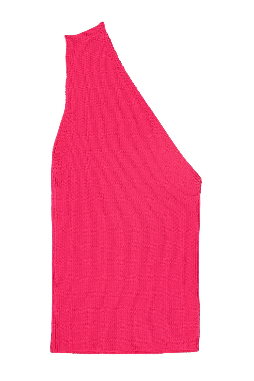 One Shoulder Knitwear Blouse Fuchsia