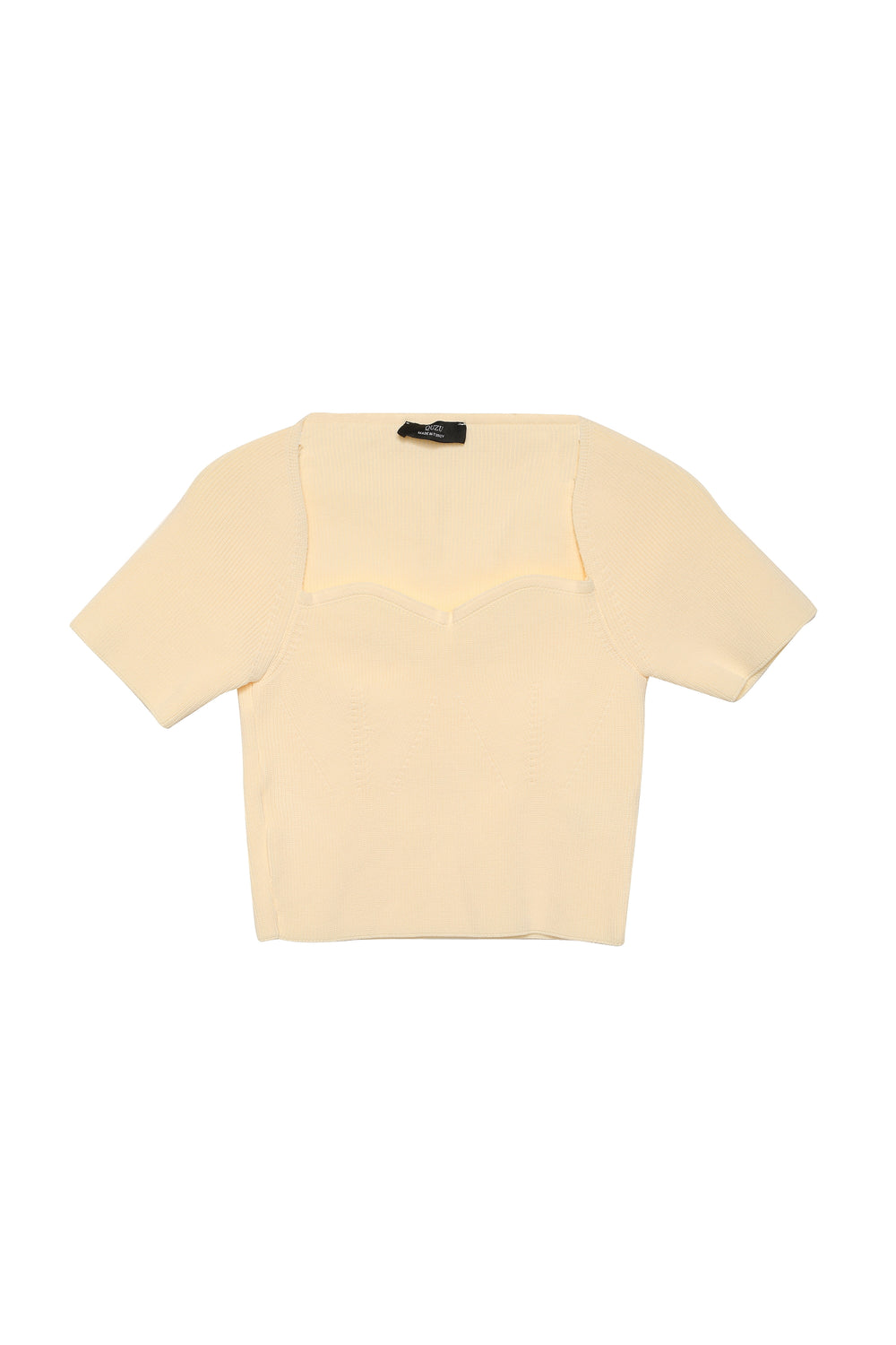 Heart Collar Crop Knitwear Blouse Ecru