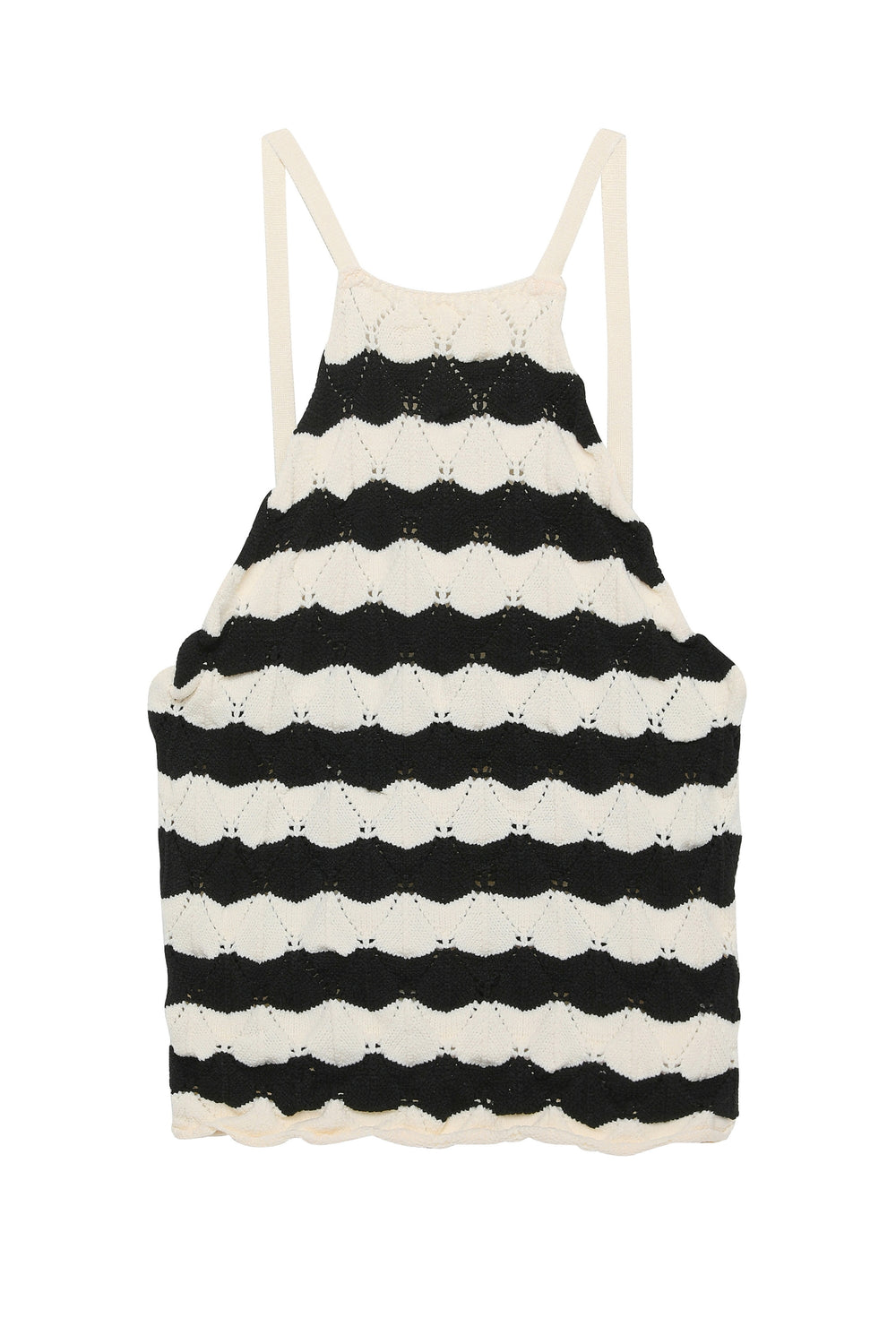 Halter Neck Crop Knitwear Black