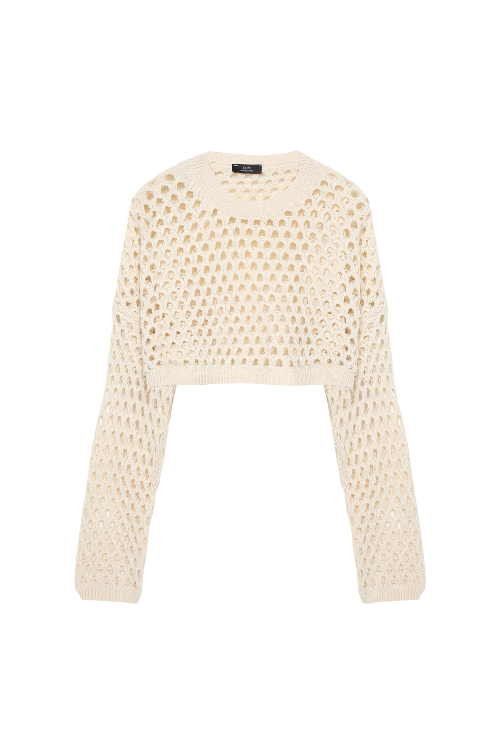 Openwork Detailed Crop Knitwear Cream