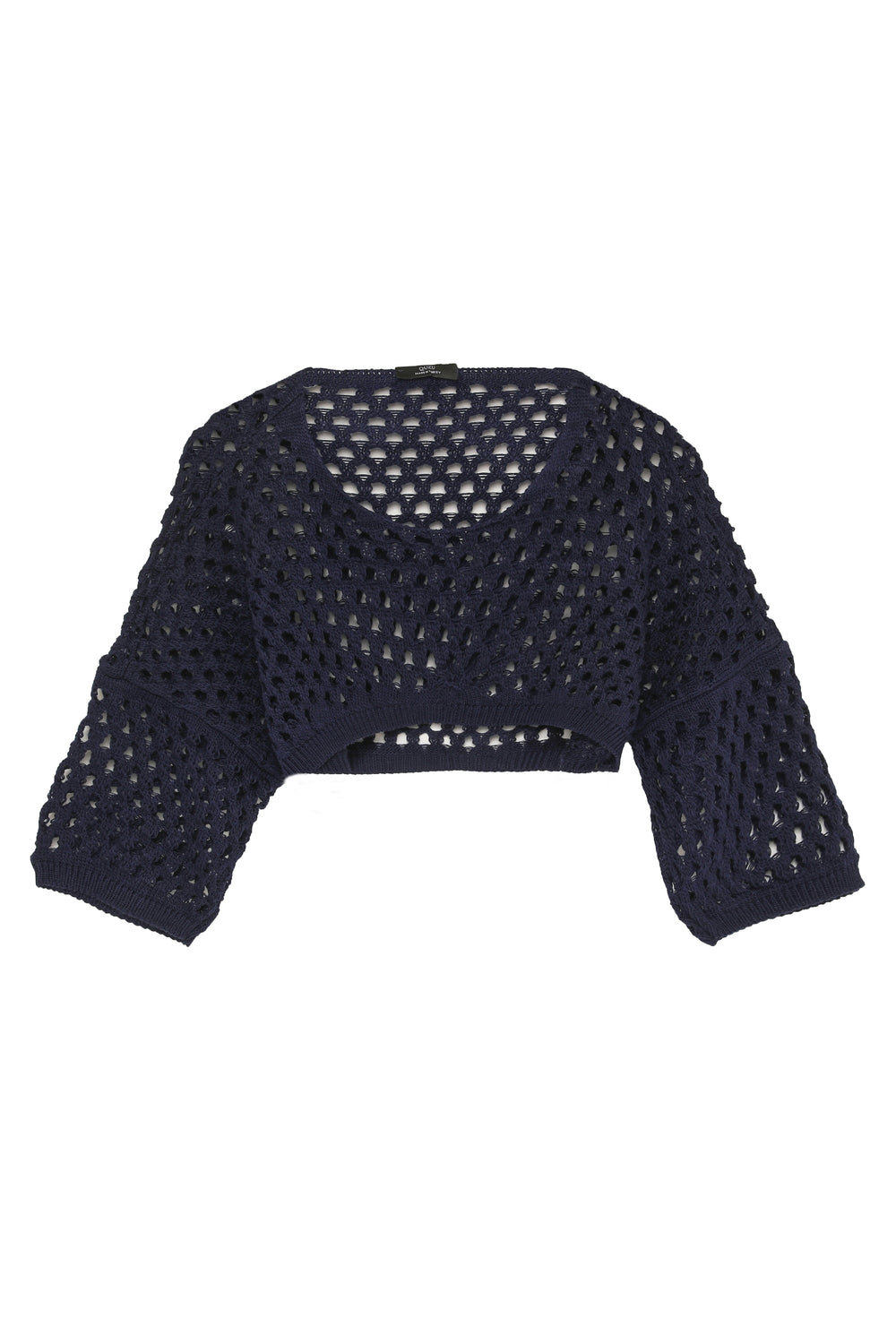 Openwork Crop Knitwear Navy