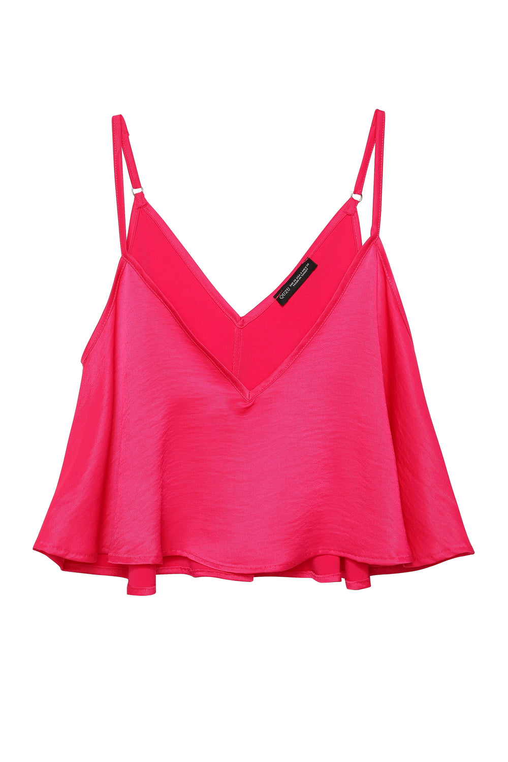 Strap Satin Crop Blouse Fuchsia