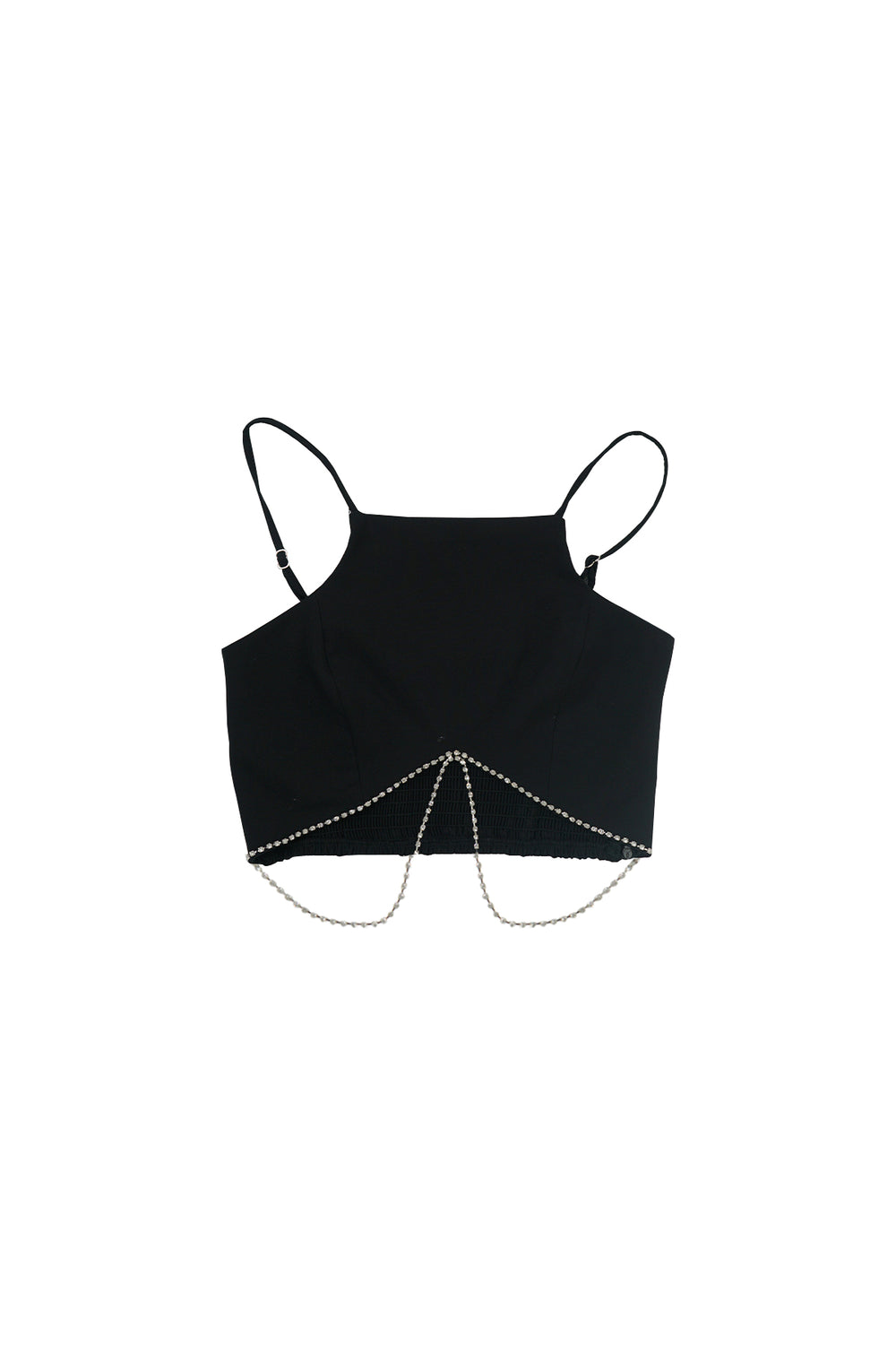 Stone Accessory Crop Blouse Black