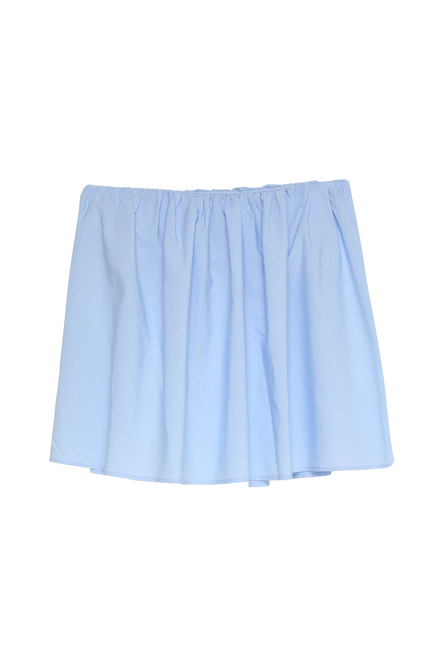 Strapless Balloon Blouse Light Blue