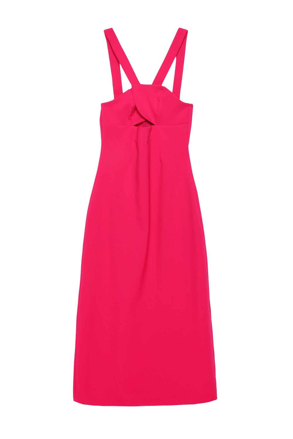 Cross Back Midi Dress Fuchsia