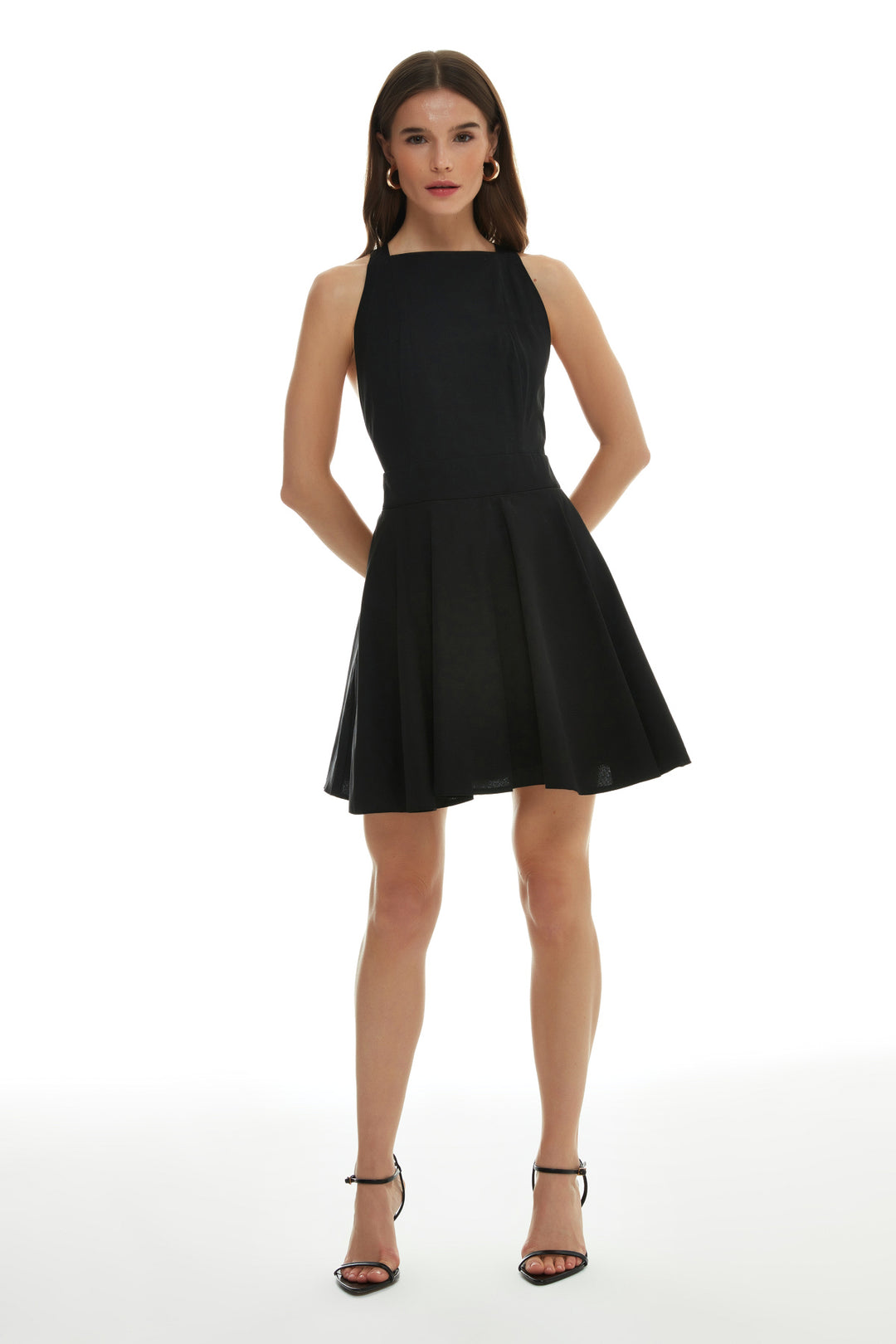 Low Back Pocket Mini Dress Black