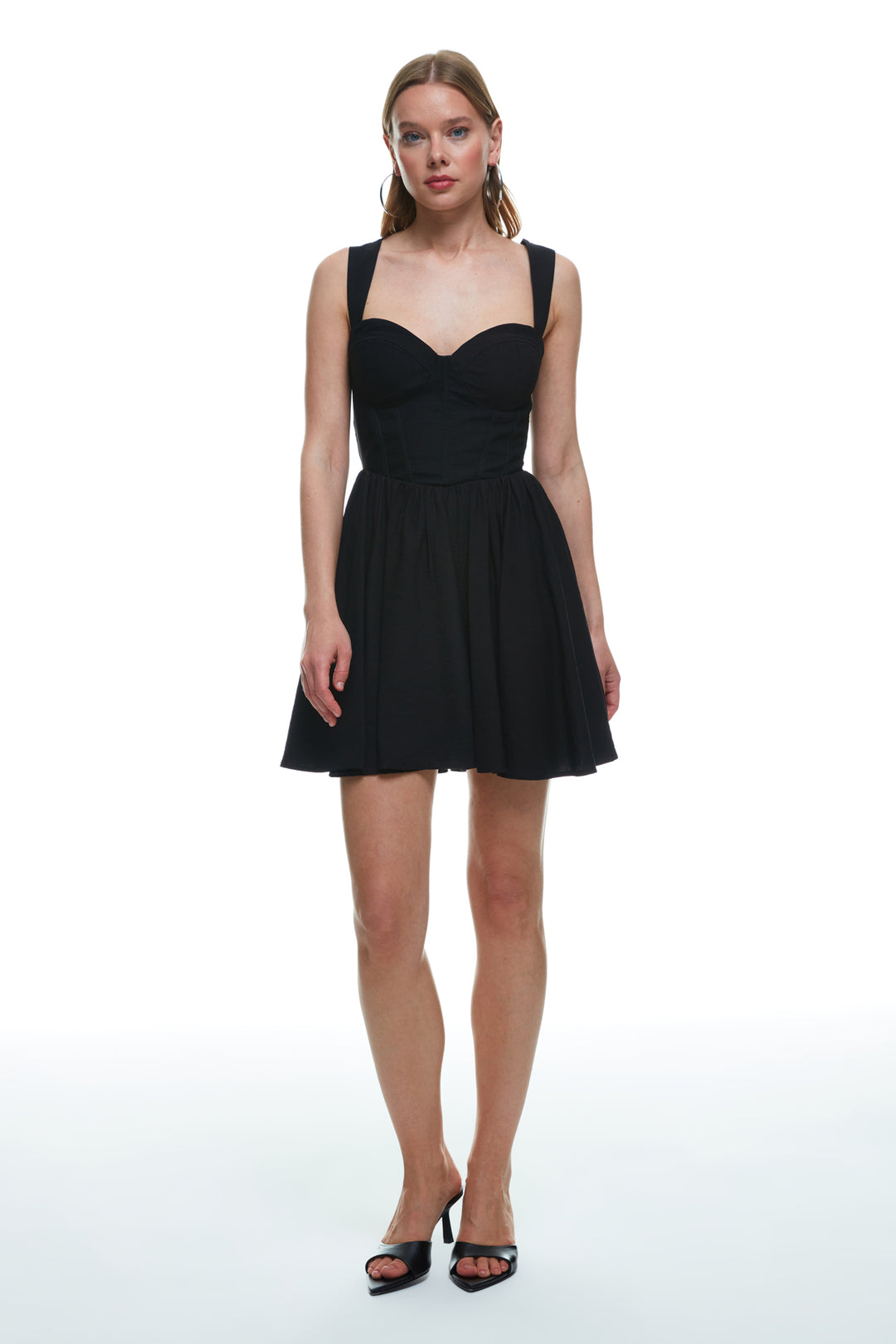 Bust Detailed Underwire Mini Dress Black