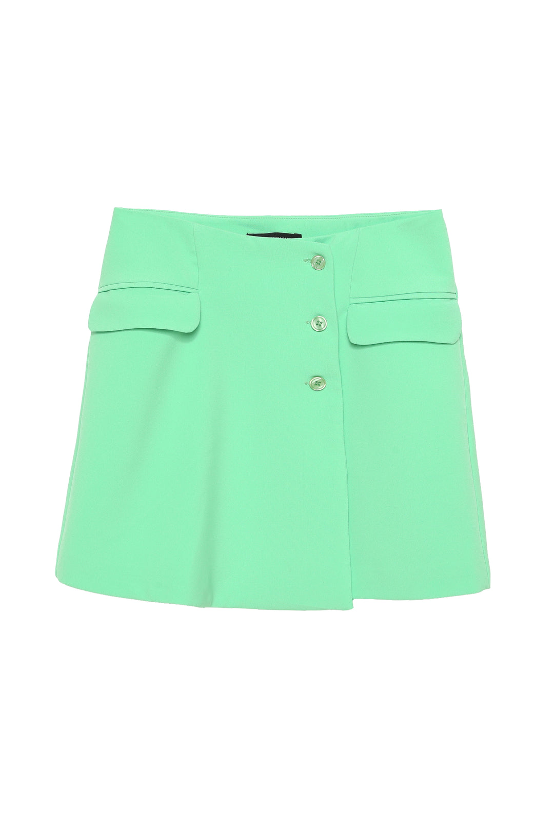 Button Front Short Skirt Apple Mint