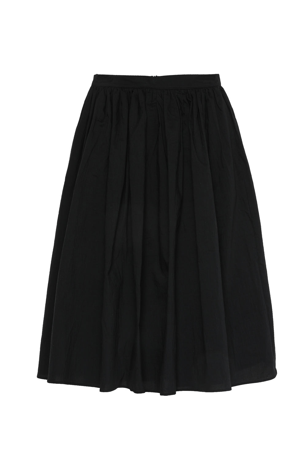 Pleat Detailed Voluminous Midi Skirt Black