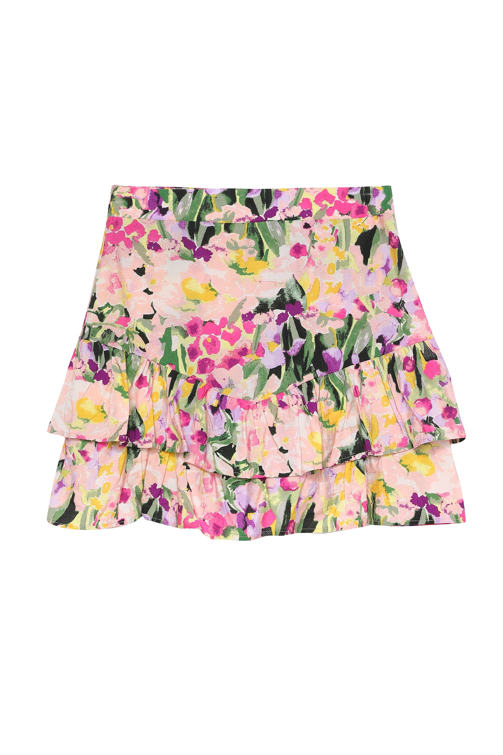 İçi şortlu Desenli Mini Etek Lila