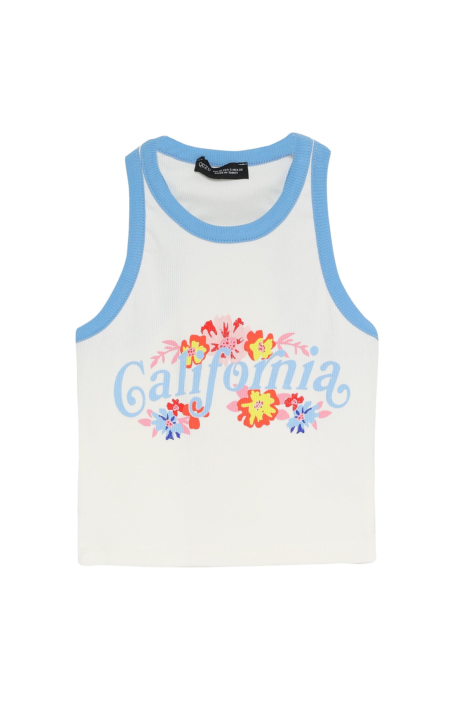 Floral Printed Halter Neck Crop T-Shirt Ecru