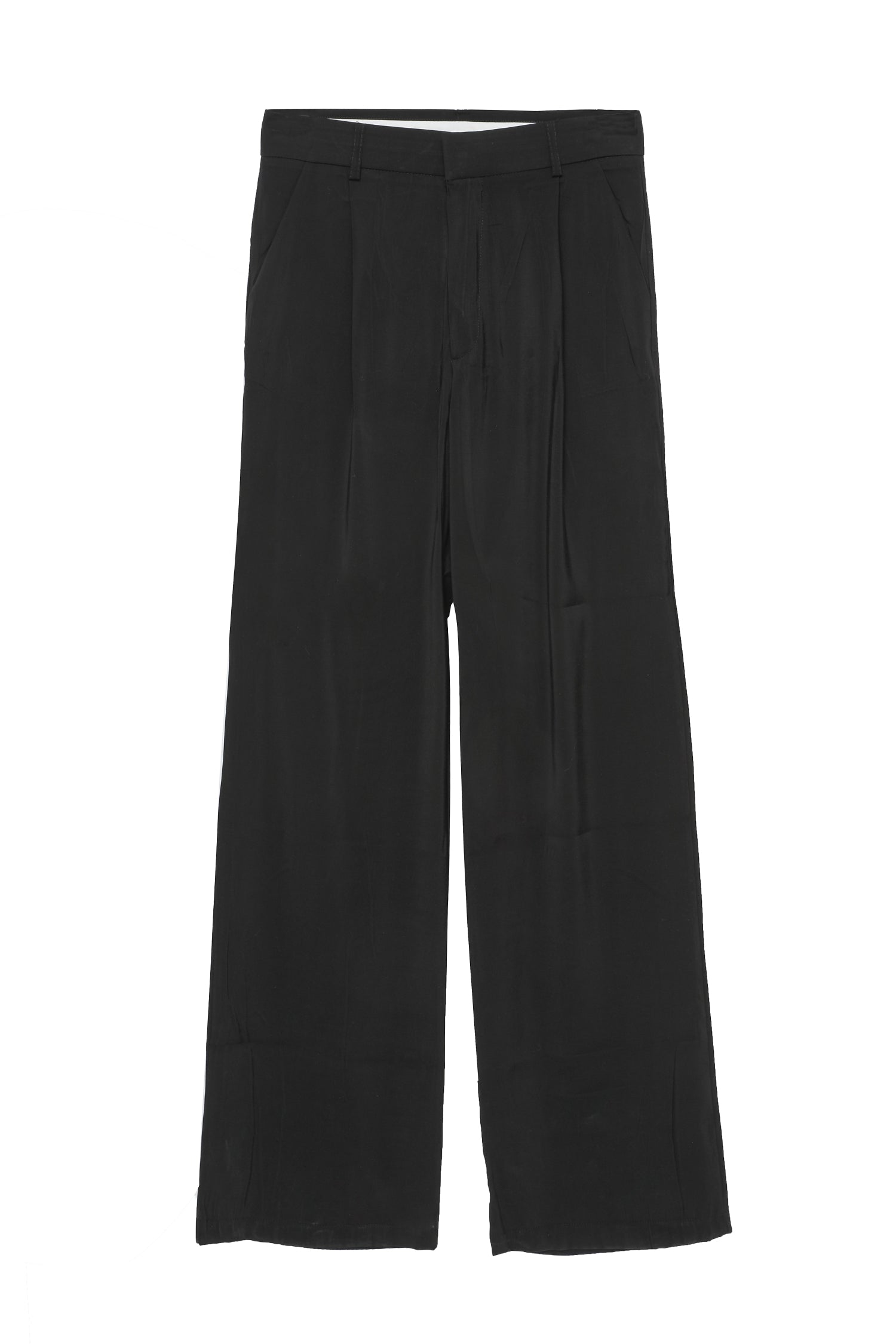 Palazzo Fabric Trousers Black