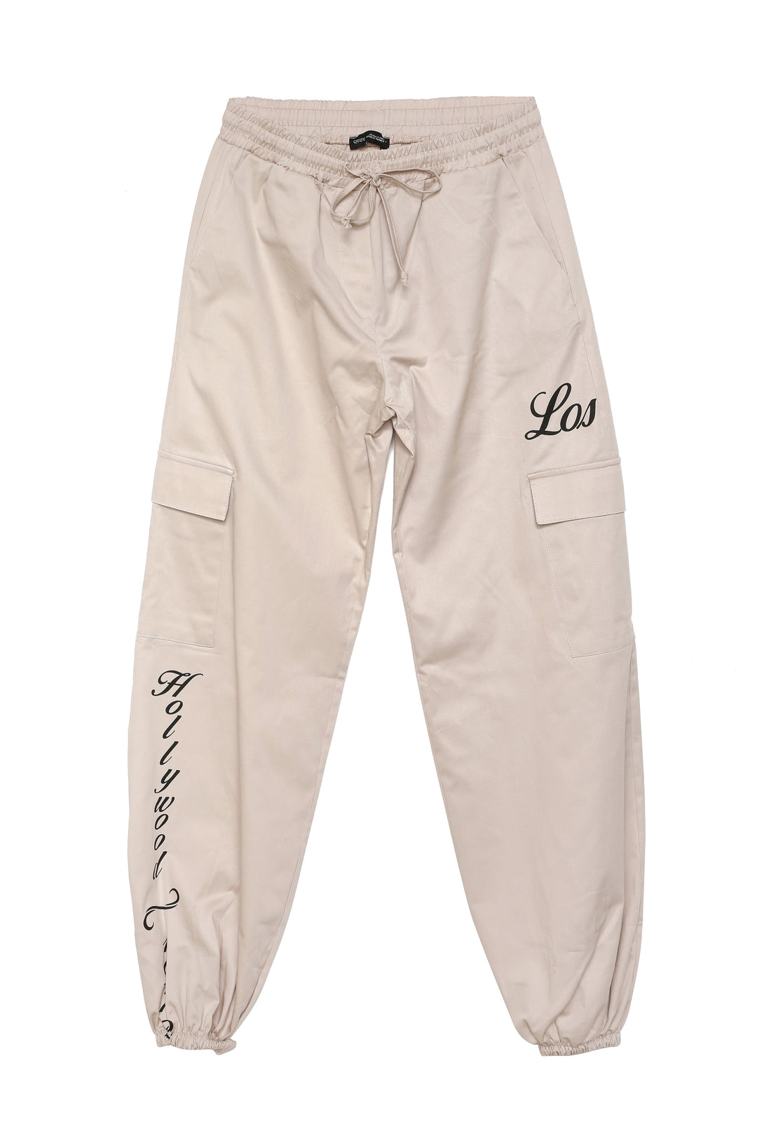 Baskı Detaylı Kargo Pantolon Taş