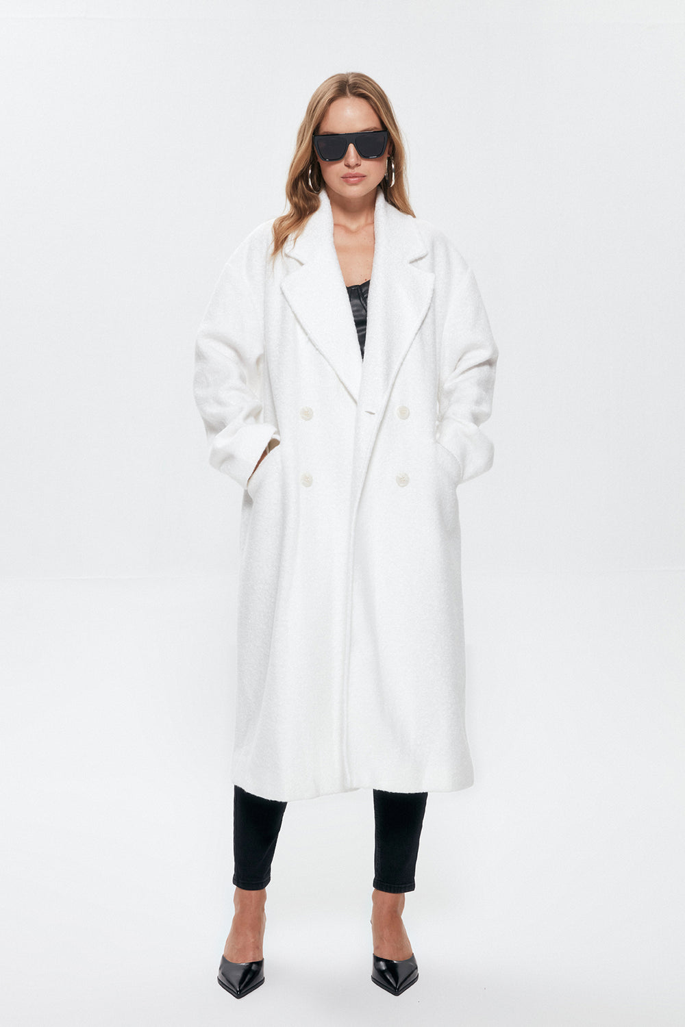 Melted Oversize Coat Ecru