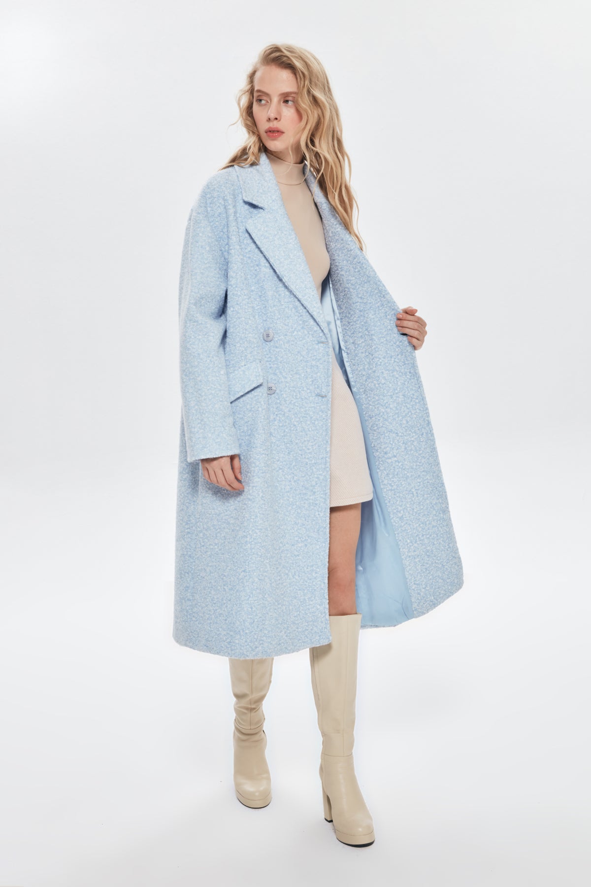 Melted Oversize Coat Blue