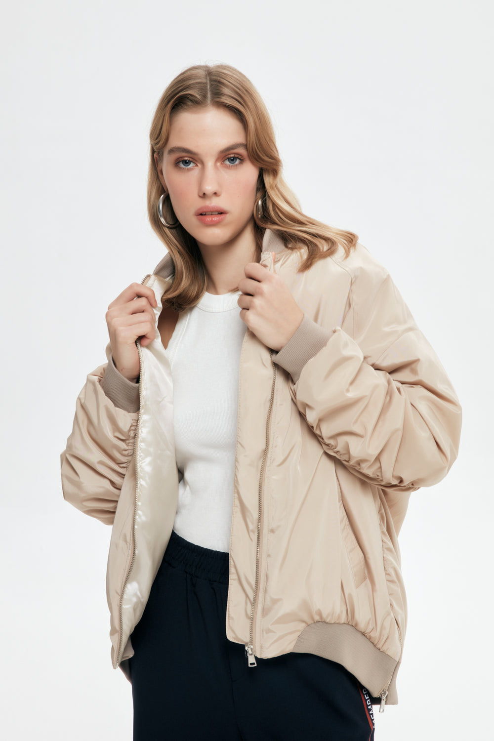 Oversize Puffer Jacket Beige