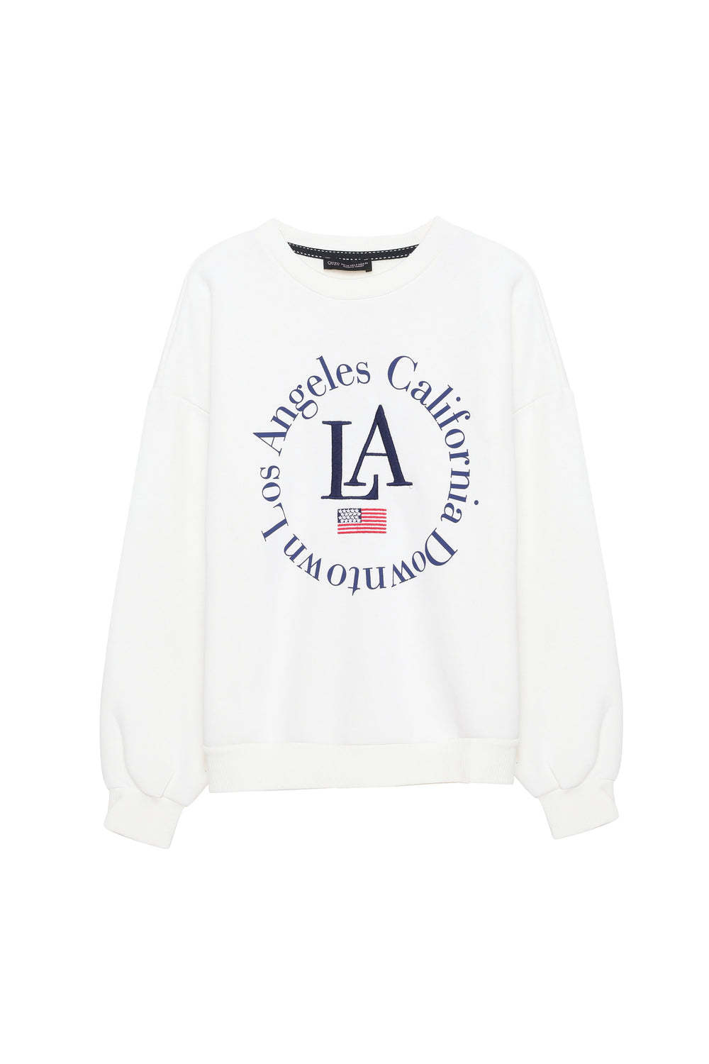 Print Detailed Sweatshirt Ecru