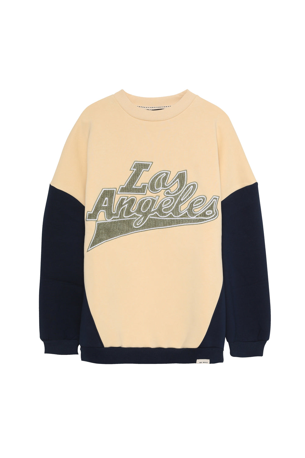 Contrast Color Printed Sweatshirt Beige