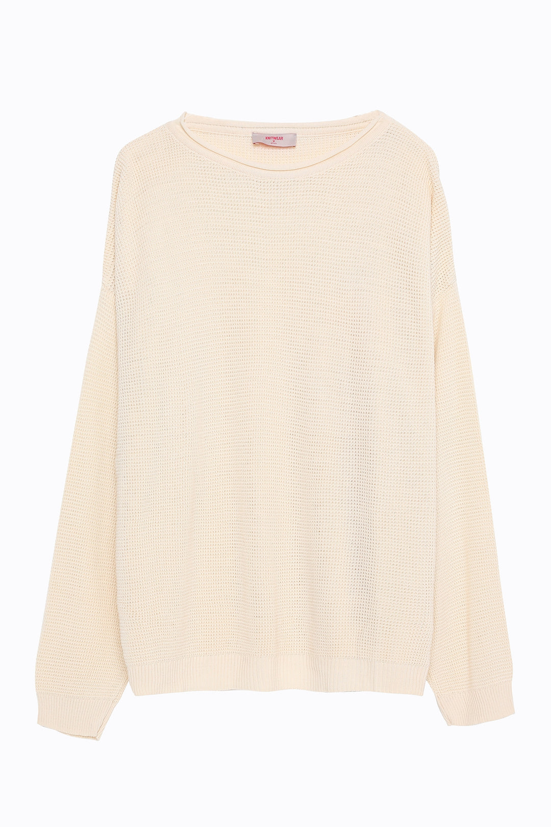 Knit Detailed Thin Sweater Cream
