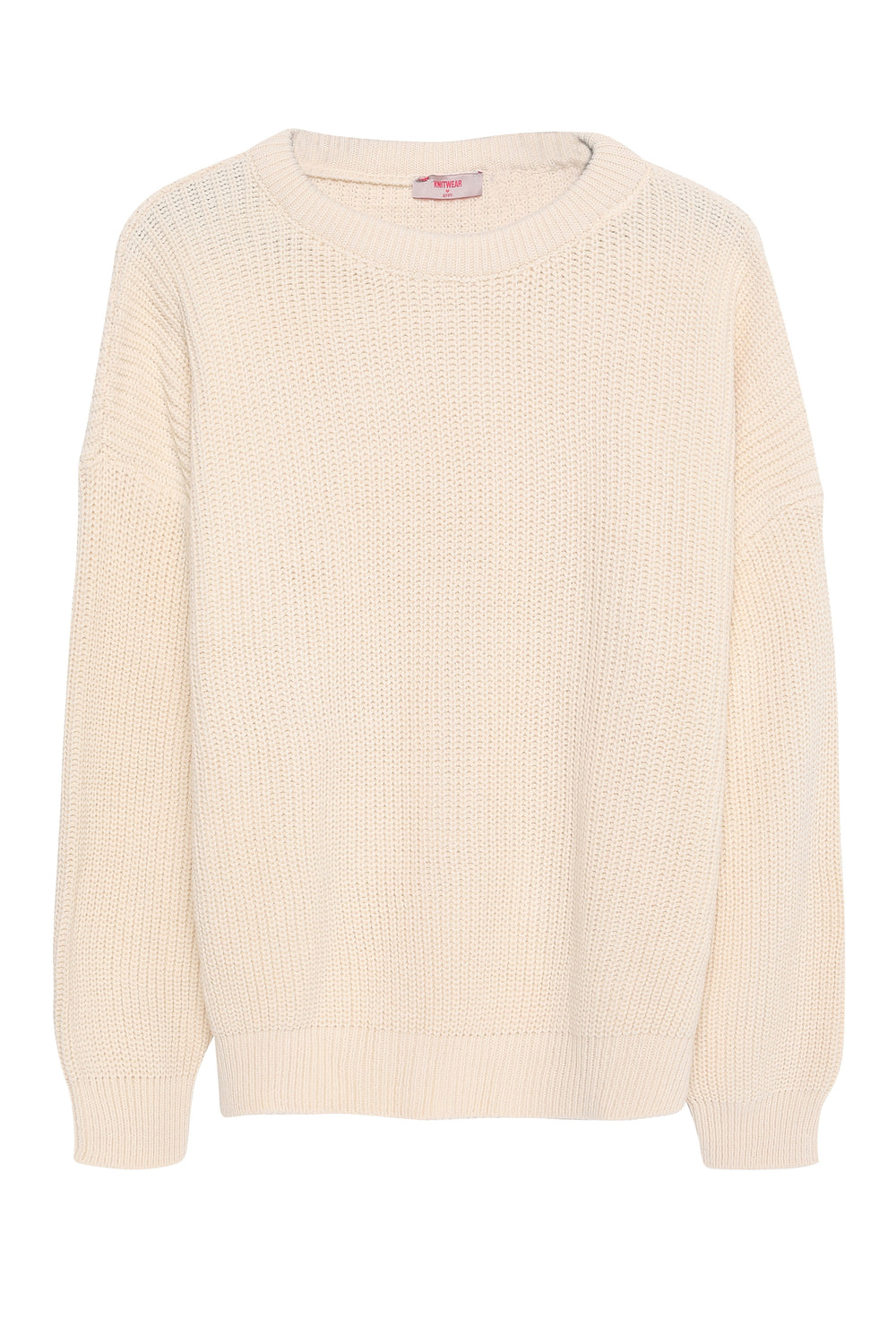 Crew Neck Knitted Sweater Cream