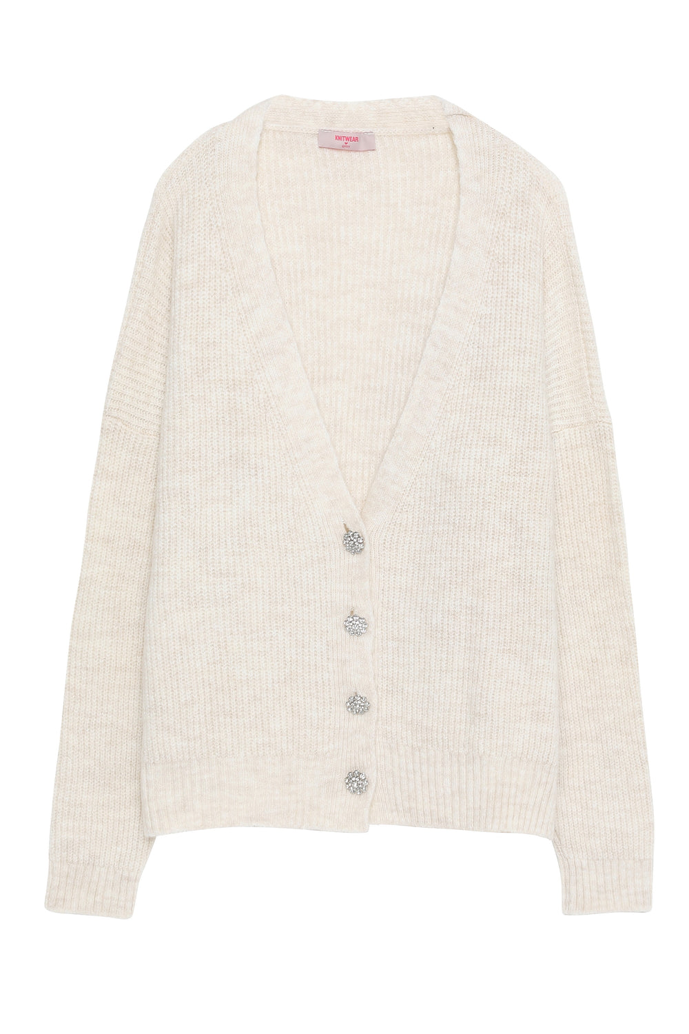 Button Detailed Knitwear Cardigan Cream