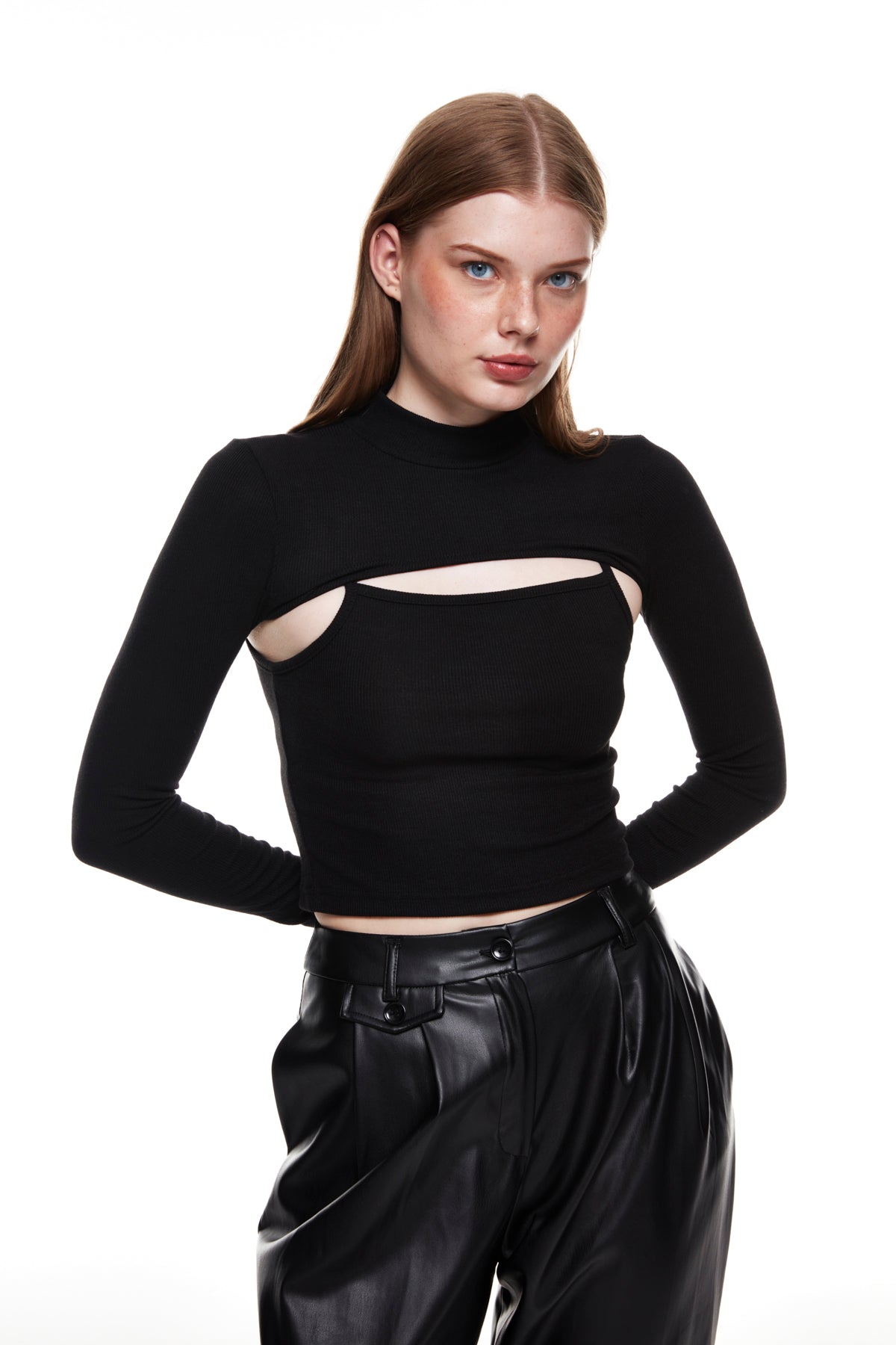 Two Piece Knitwear Blouse Black