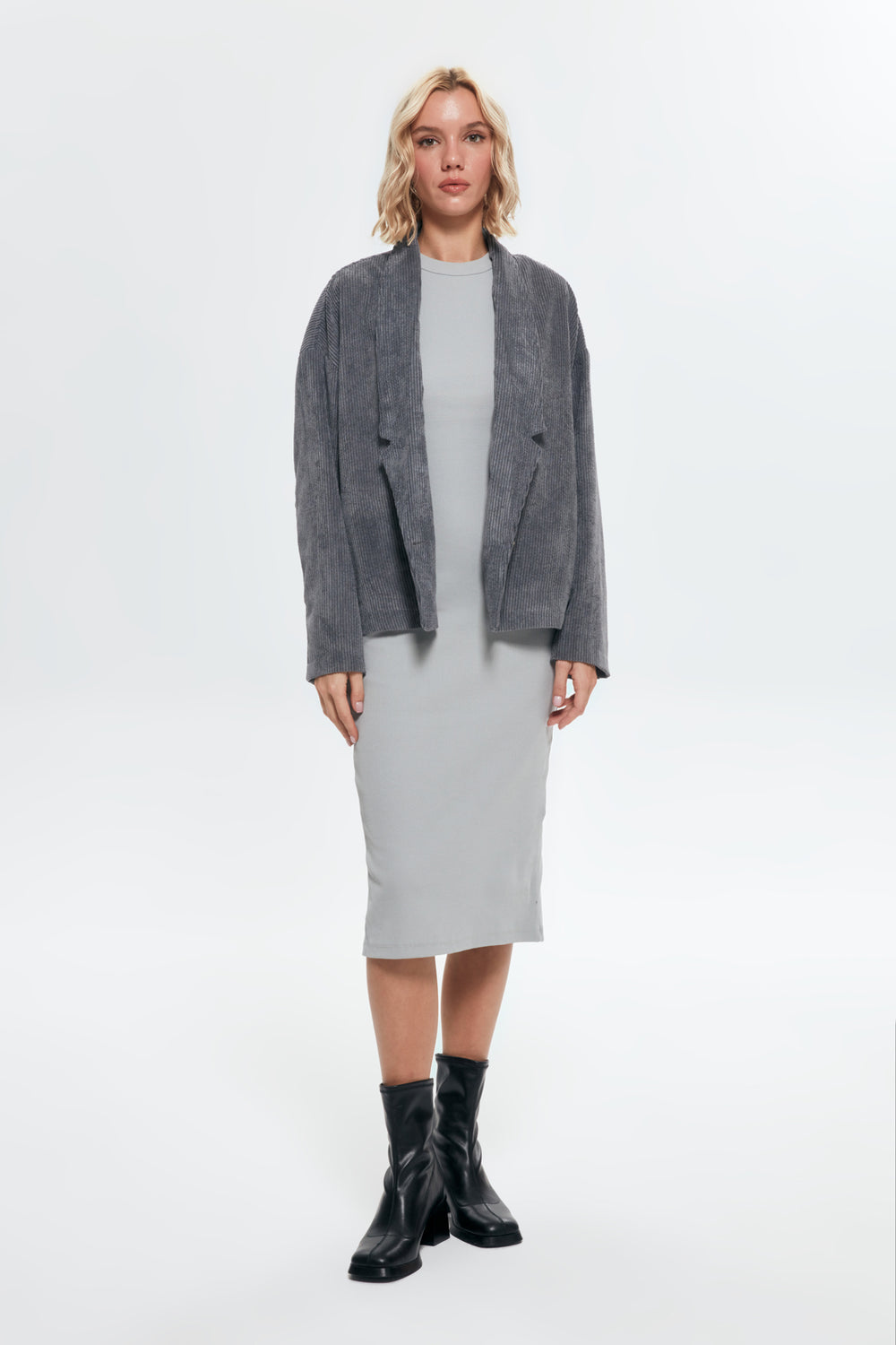 Fitilli Oversize Ceket Antrasit