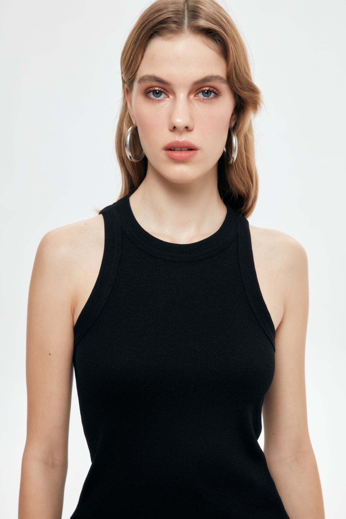 Halter Neck Basic Undershirt Black