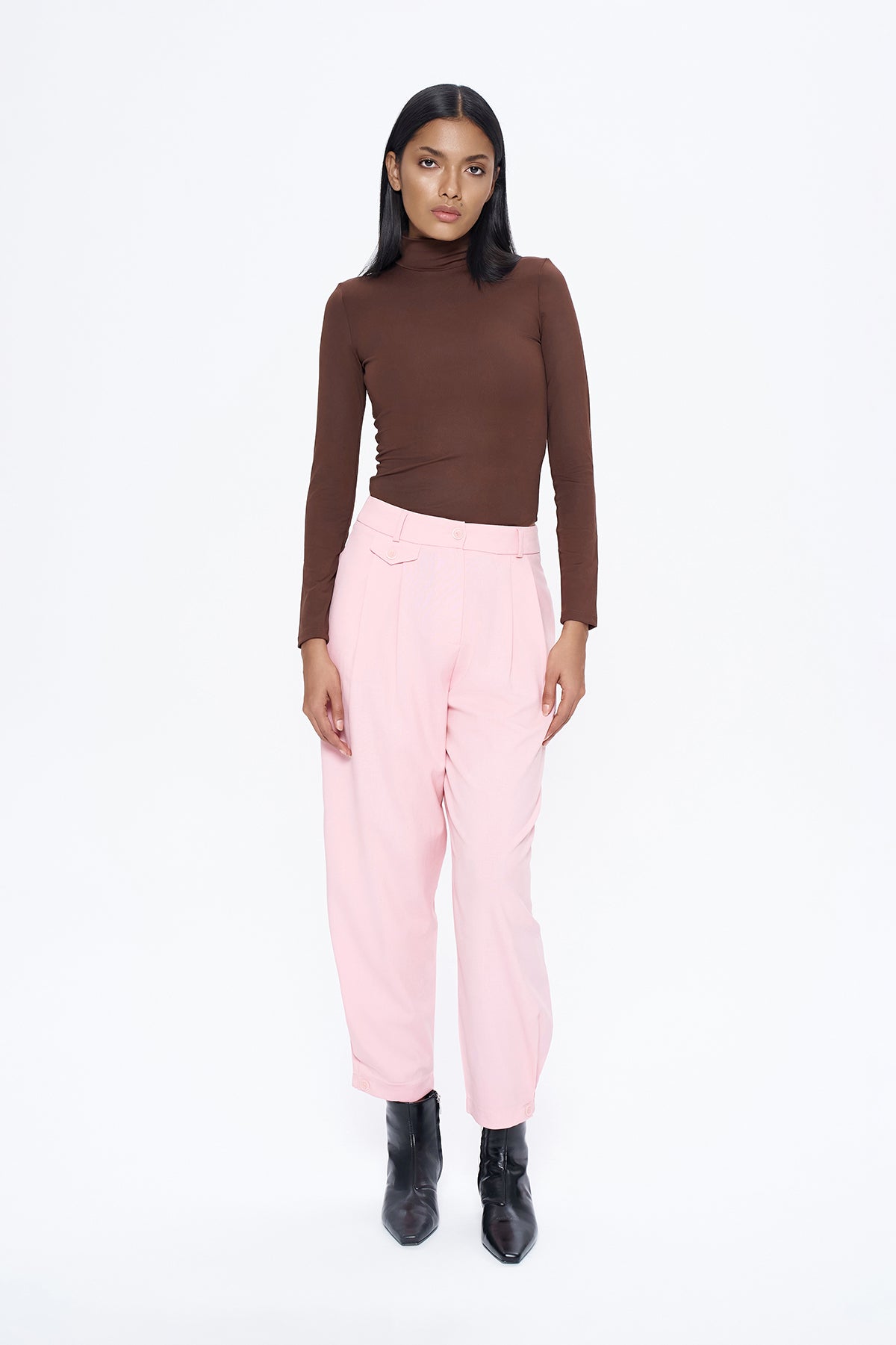 Pile Detaylı Jogger Pantolon Pembe