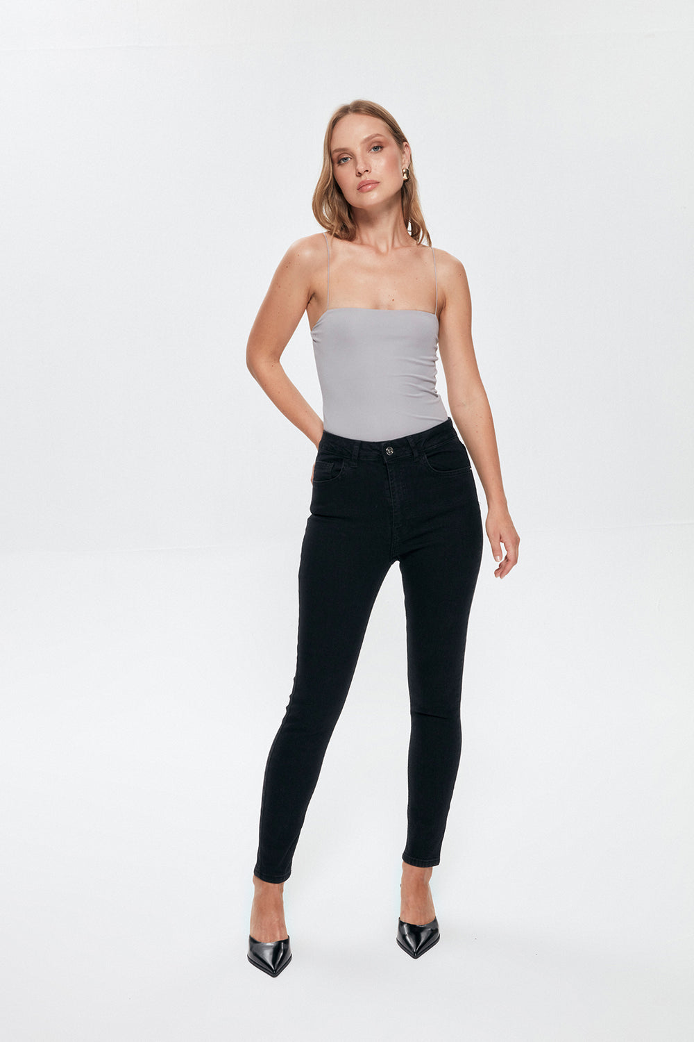 High Waist Skinny Jeans Black