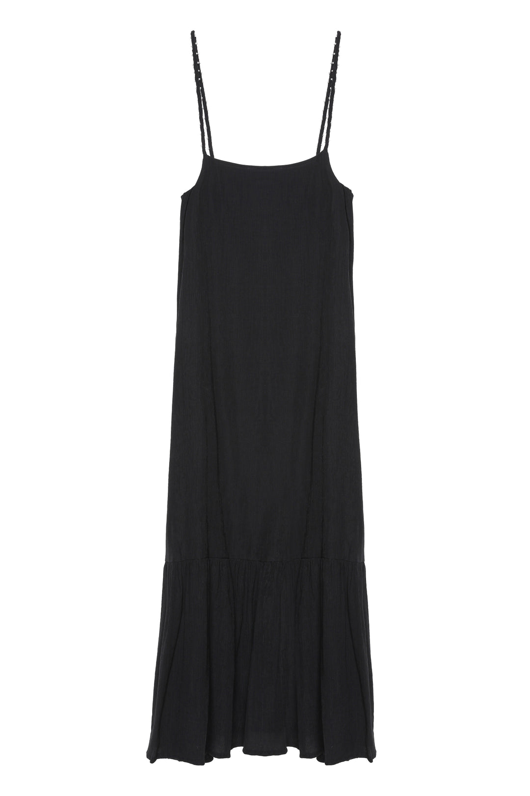 Askılı Uzun Elbise Siyah