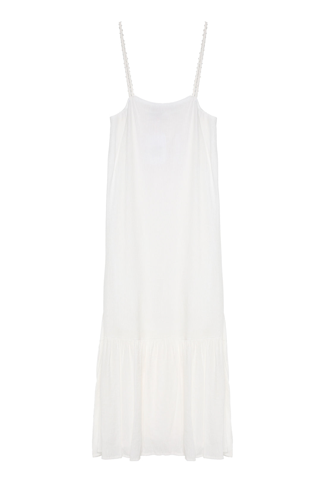 Askılı Uzun Elbise Ekru