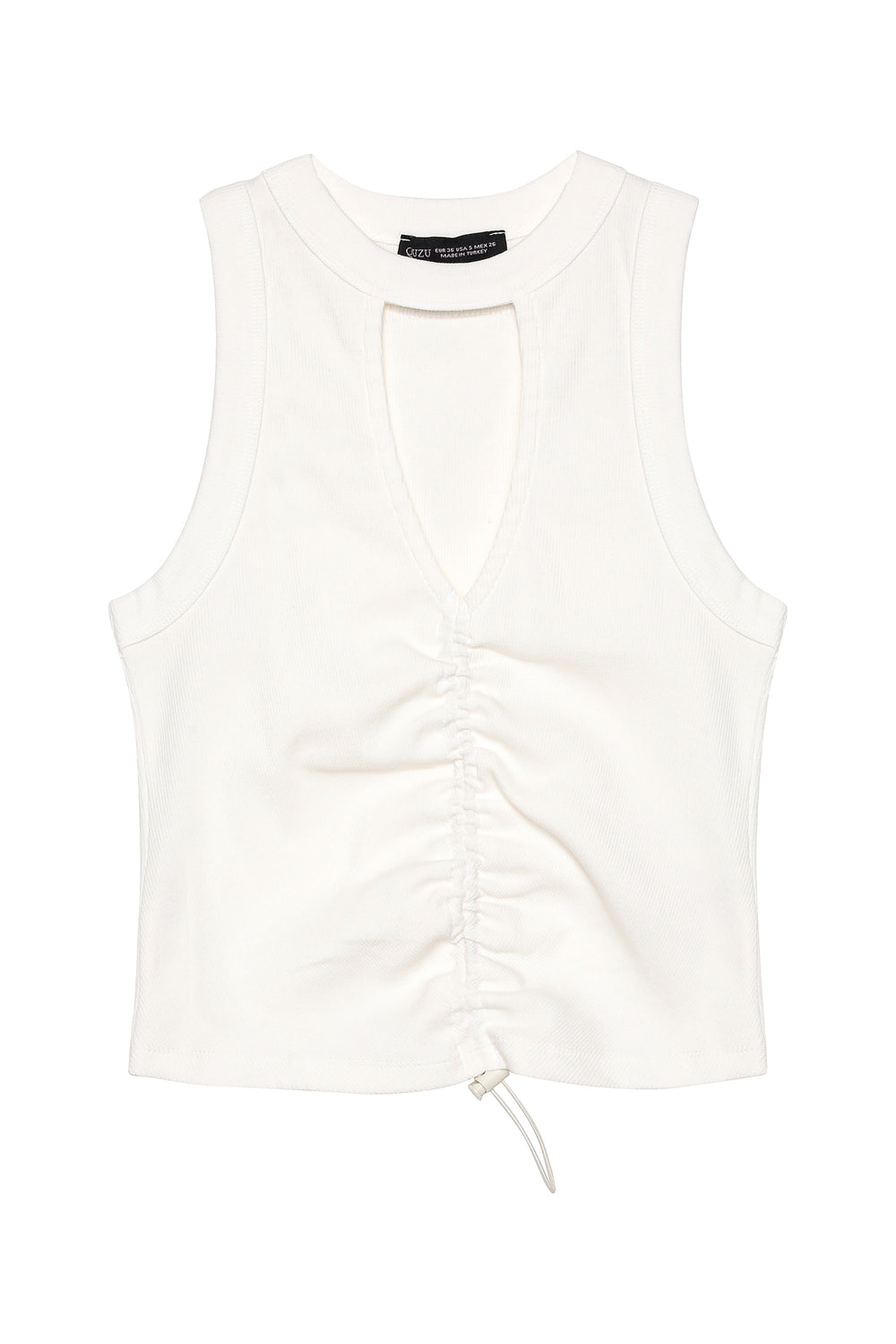 Dekolte Detaylı Halter Yaka Atlet Ekru