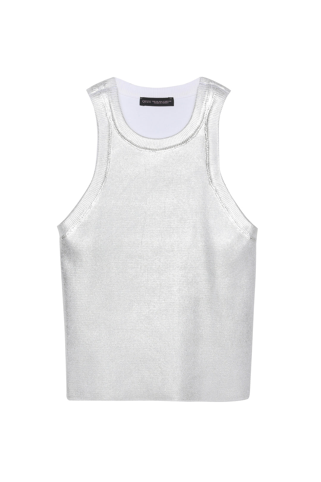 Parlak Detaylı Triko Gümüş