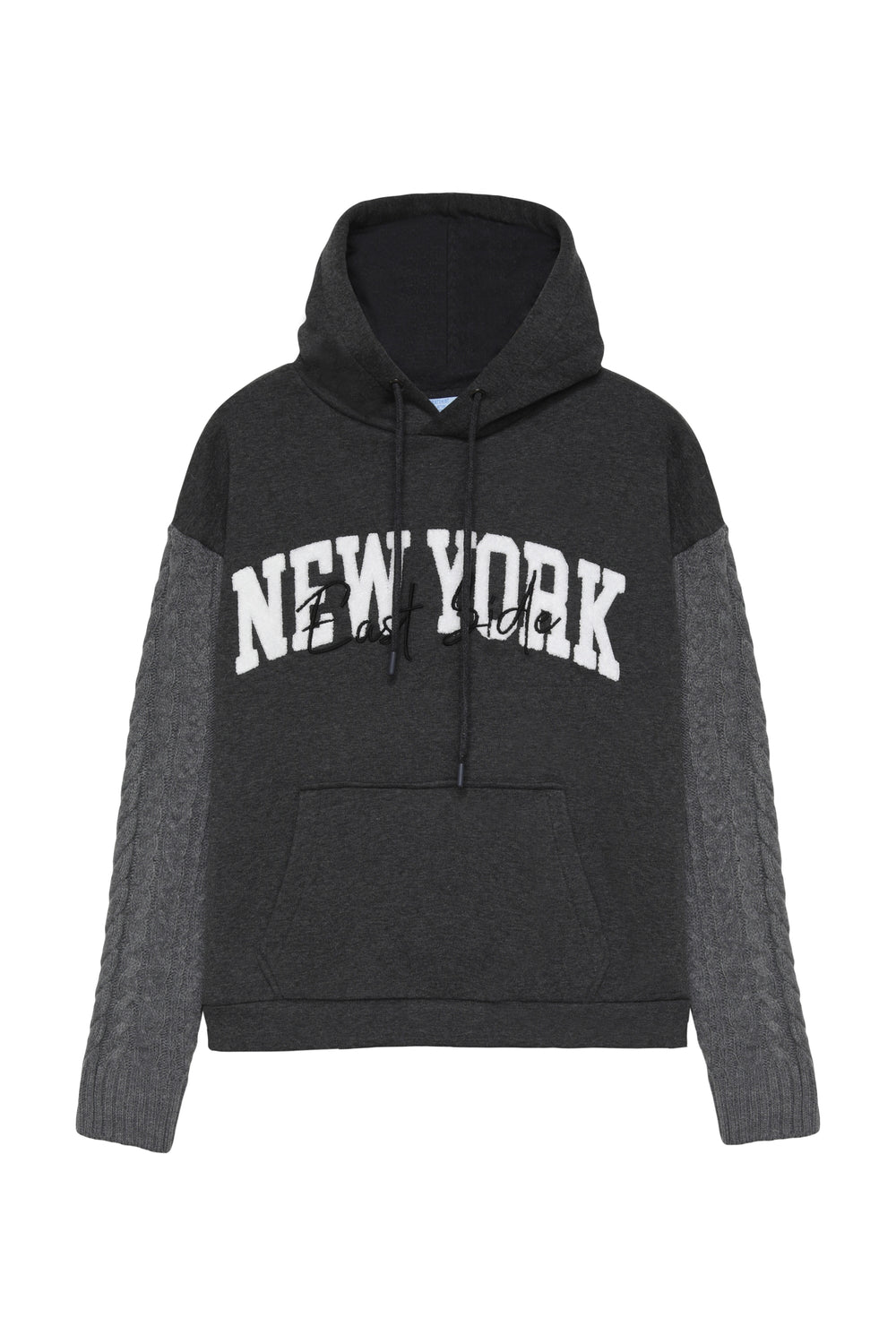 Triko Kol New York Kapüşonlu Sweatshirt Antrasit