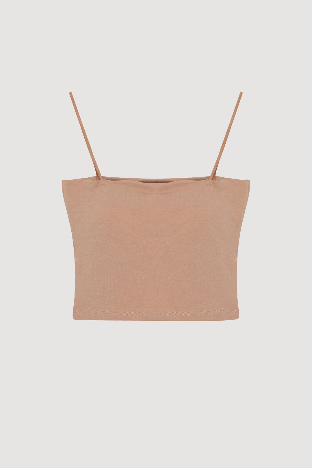 Modal Askılı Crop Basic Atlet Bej