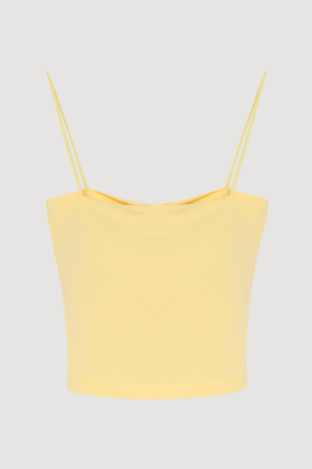 Modal Askılı Crop Basic Atlet Sarı