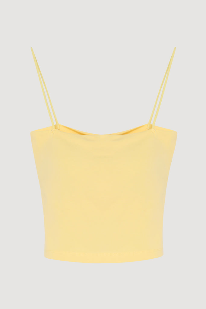Modal Askılı Crop Basic Atlet Sarı
