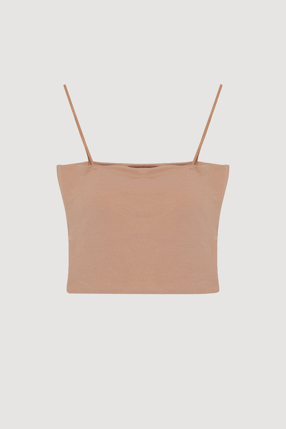 İp Askılı Basic Crop Atlet Bej