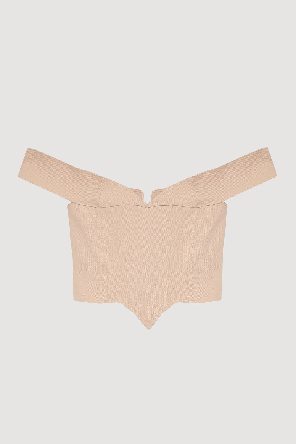 Sırtı İp Bağlamalı Asimetrik Crop Bluz Taş