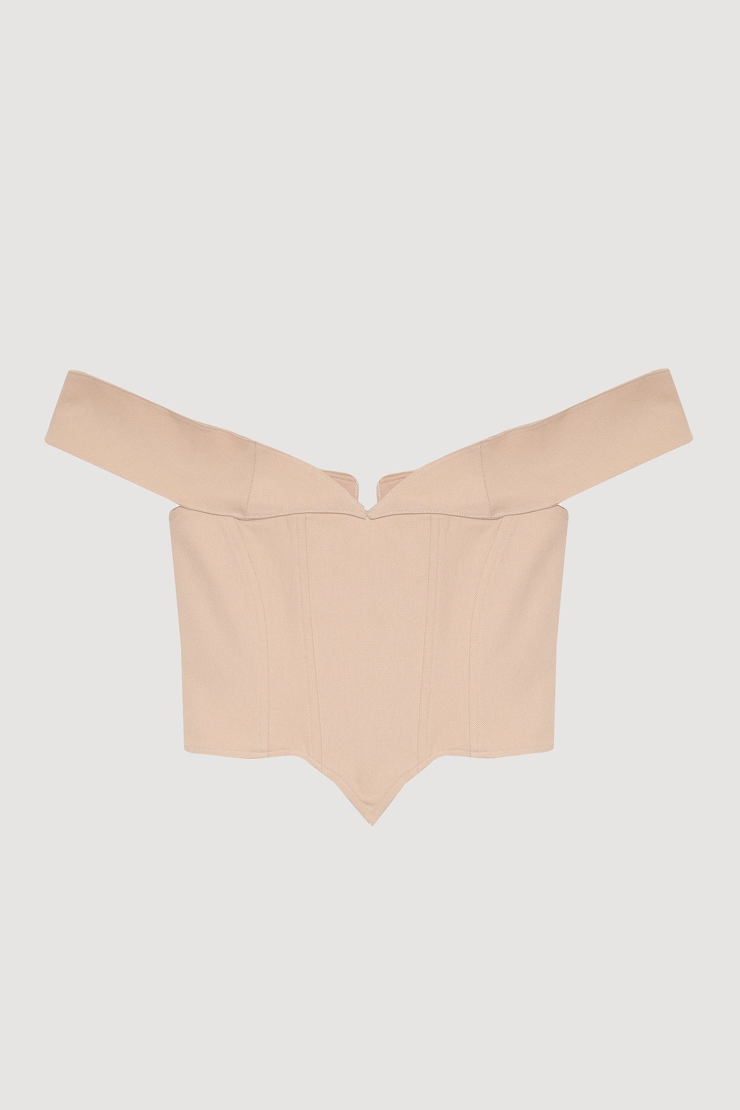 Sırtı İp Bağlamalı Asimetrik Crop Bluz Taş