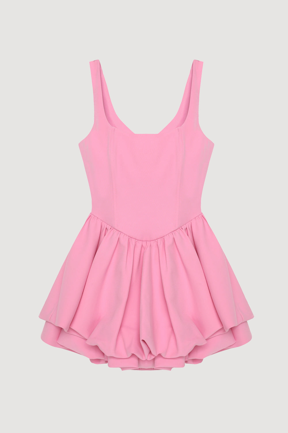 Balen Detaylı Volanlı Mini Elbise Pembe