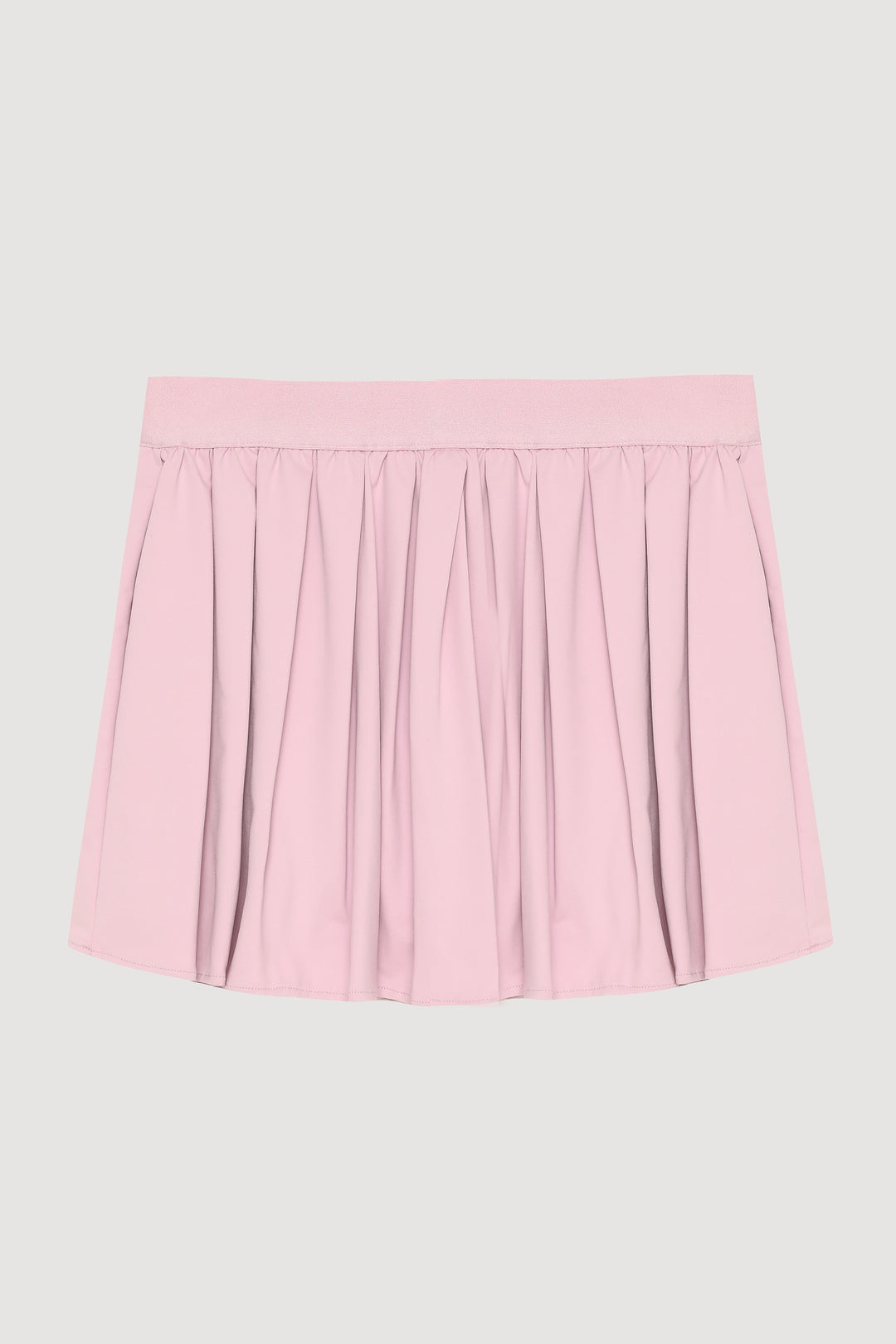 İçi Şortlu Beli Lastikli Pileli Mini Etek Pembe
