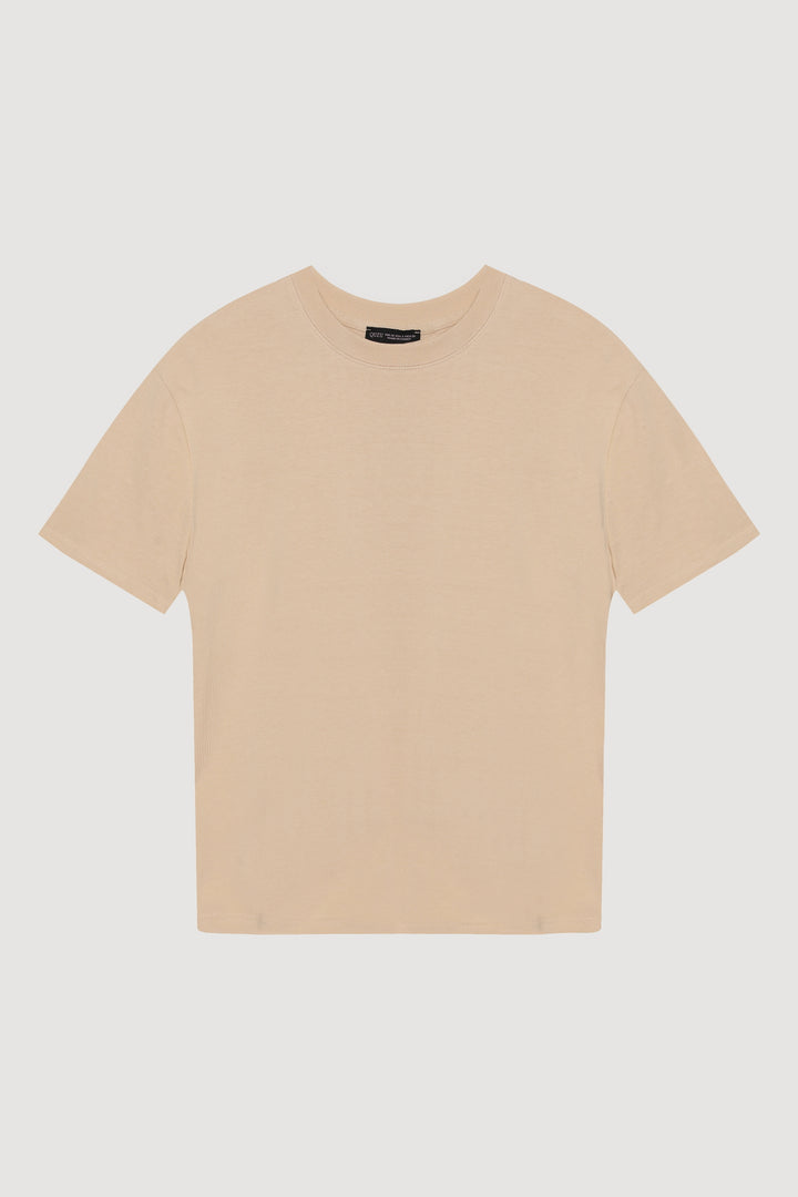 Oversize Basic Tişört Bej