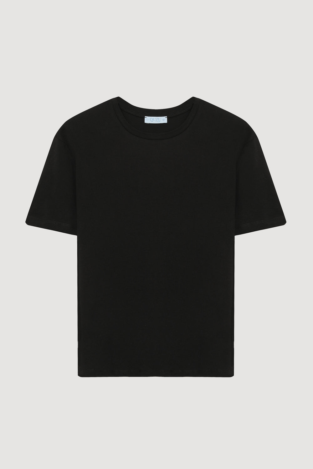 Bisiklet Yaka Oversize Basic Tişört Siyah
