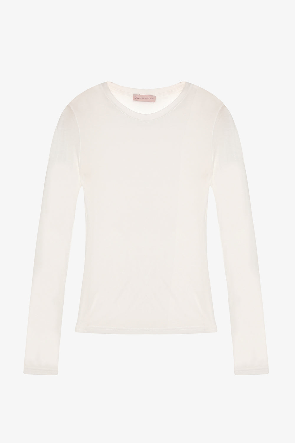 Bisiklet Yaka Basic Bluz Ekru