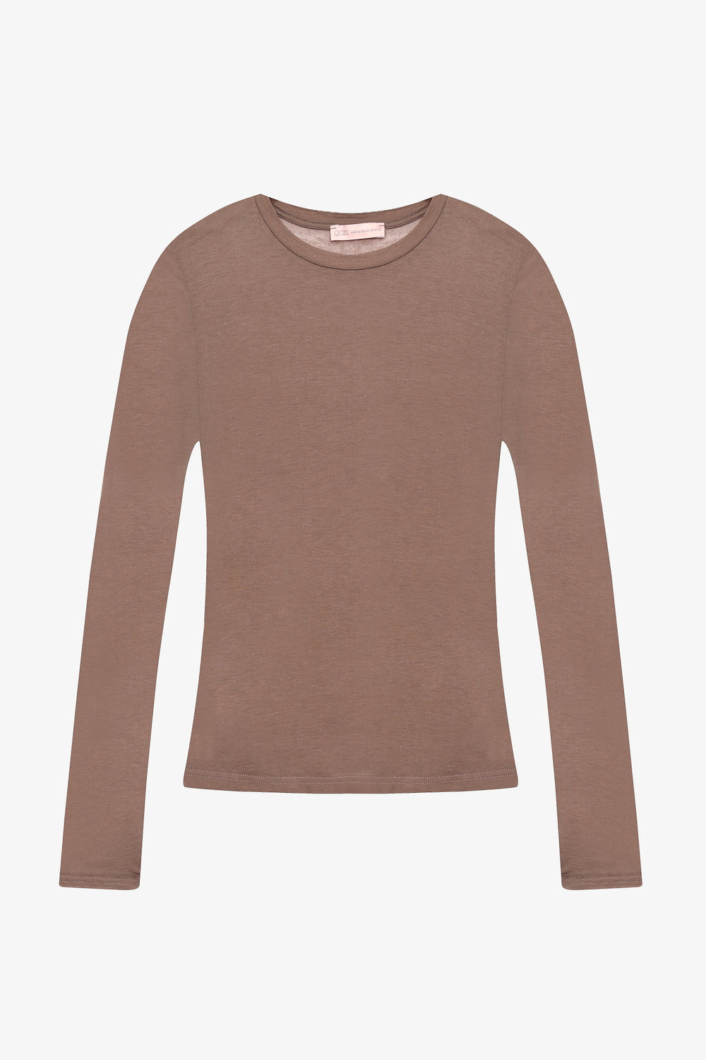 Bisiklet Yaka Basic Bluz Vizon
