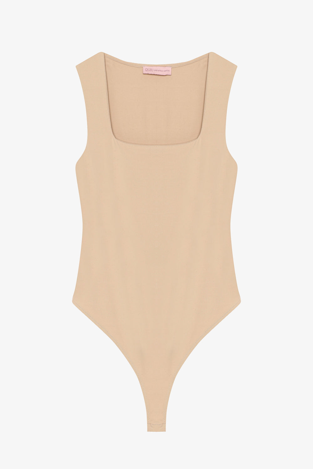 Kare Yaka Basic Bodysuit Bej